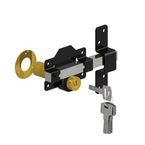 Double Locking Long Throw Lock 50mm Black Keyed Alike