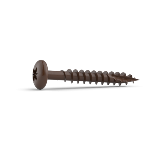 DuraPost Pan Head Timber Screws (Bag of 10) | 4 X 40mm Sepia Brown