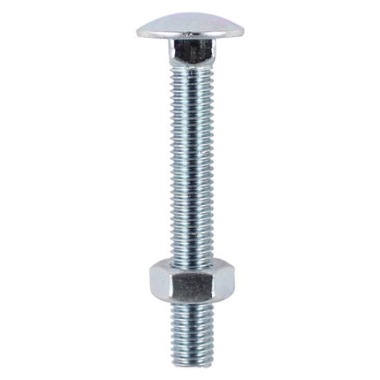Cup Square Carriage Bolt & Hex Nut BZP M8x100 Each