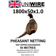 Uniwire Pheasant Netting 1800mm x 50mm x 1.0mm (6') 19g 50m HDG